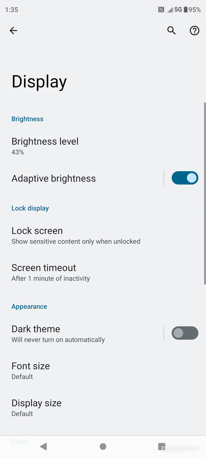 Motorola Edge Plus 2022 Display settings 1