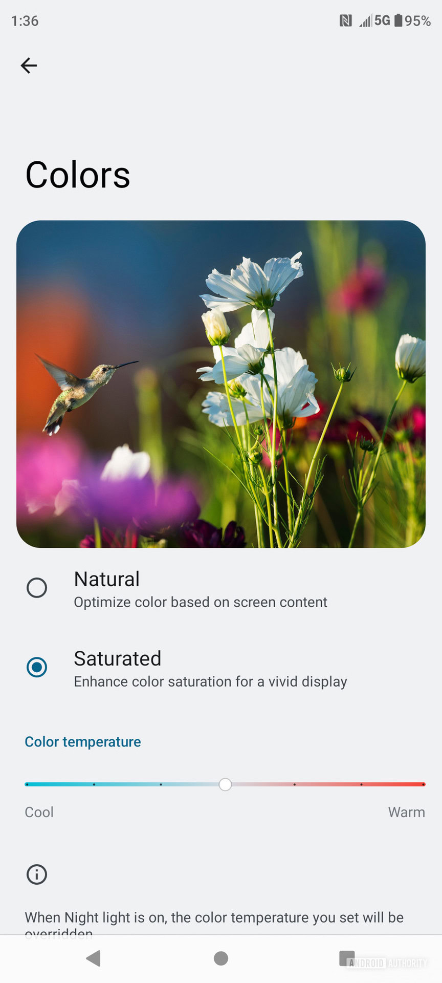 Motorola Edge Plus 2022 Display settings colors