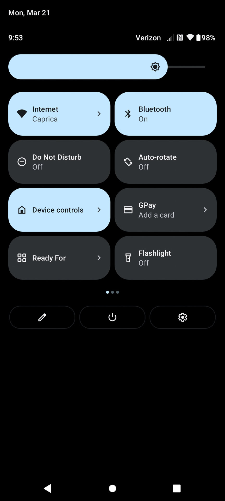 Motorola edge plus 2022 quick settings