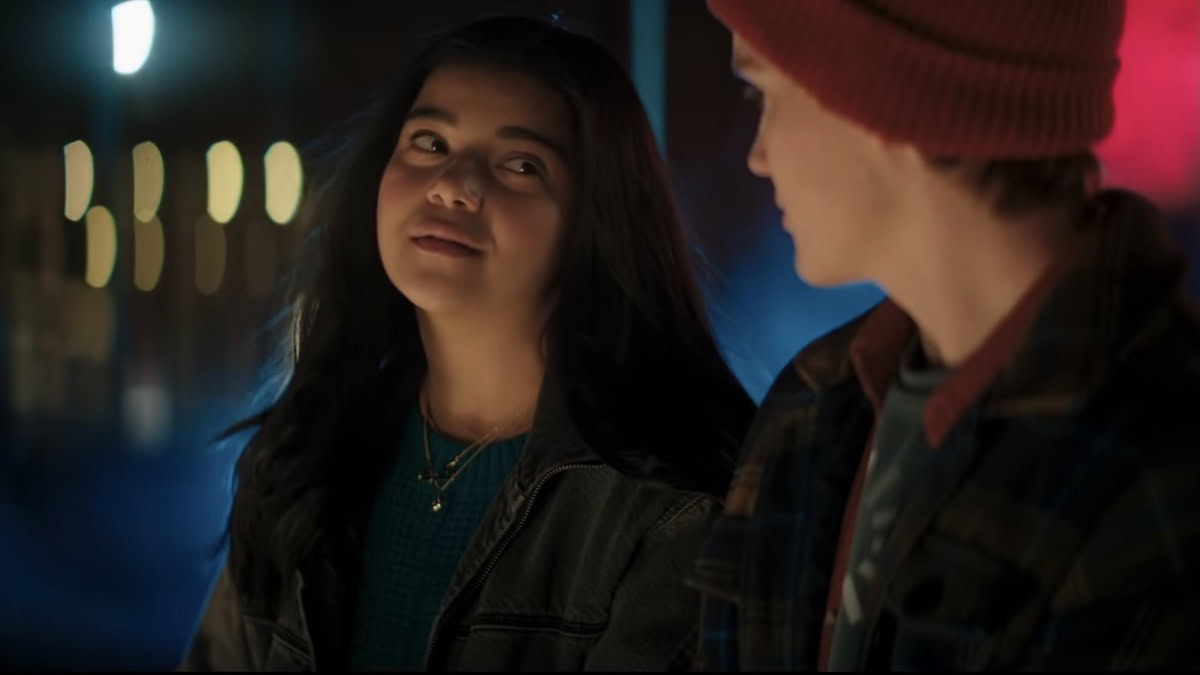 Iman Vellani and Matt Lintz talk on a rooftop in Ms. Marvel - Ms. Marvel trailer breakdown