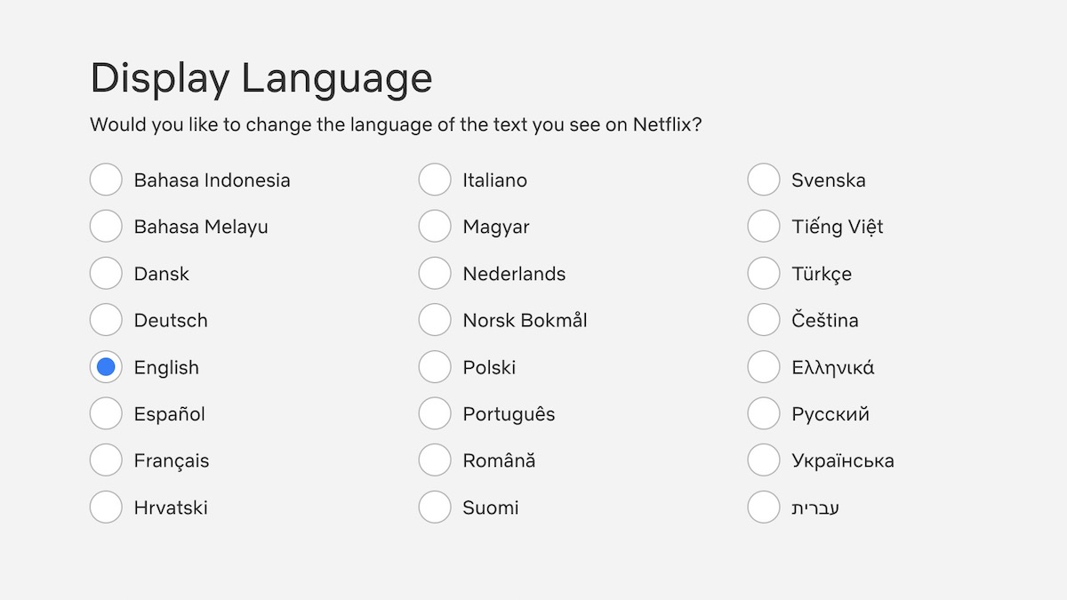 Netflix display language menu - how to change your language on netflix