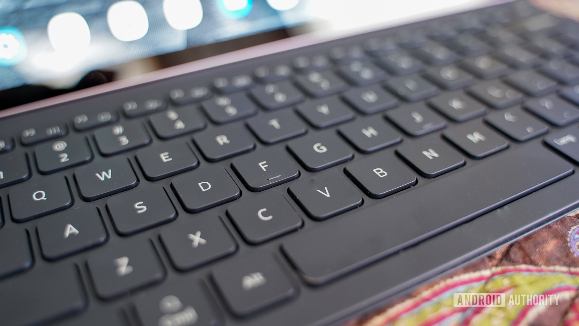 Samsung Galaxy Tab S8 Plus keyboard closeup