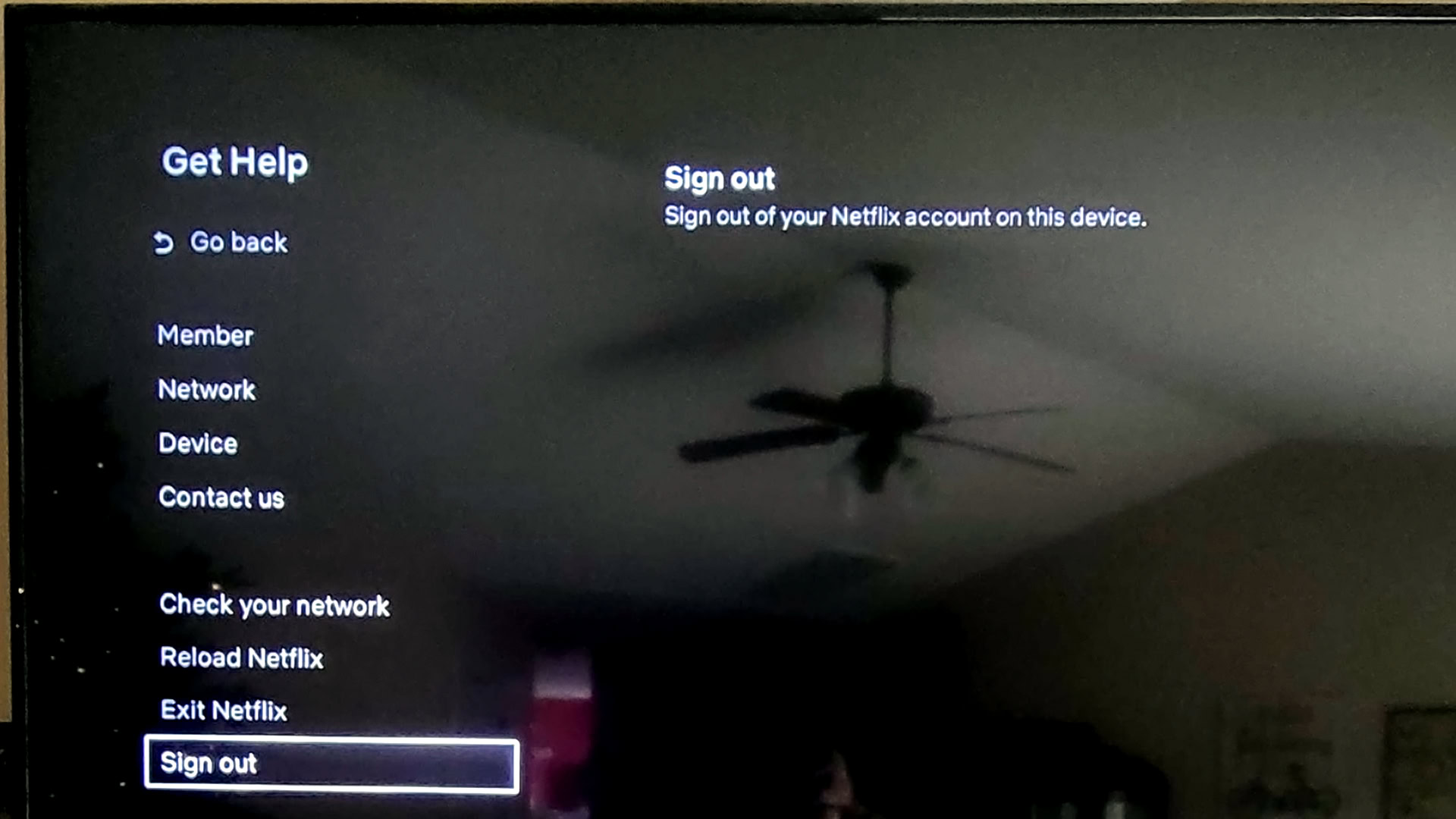 Signing out of Netflix on Roku