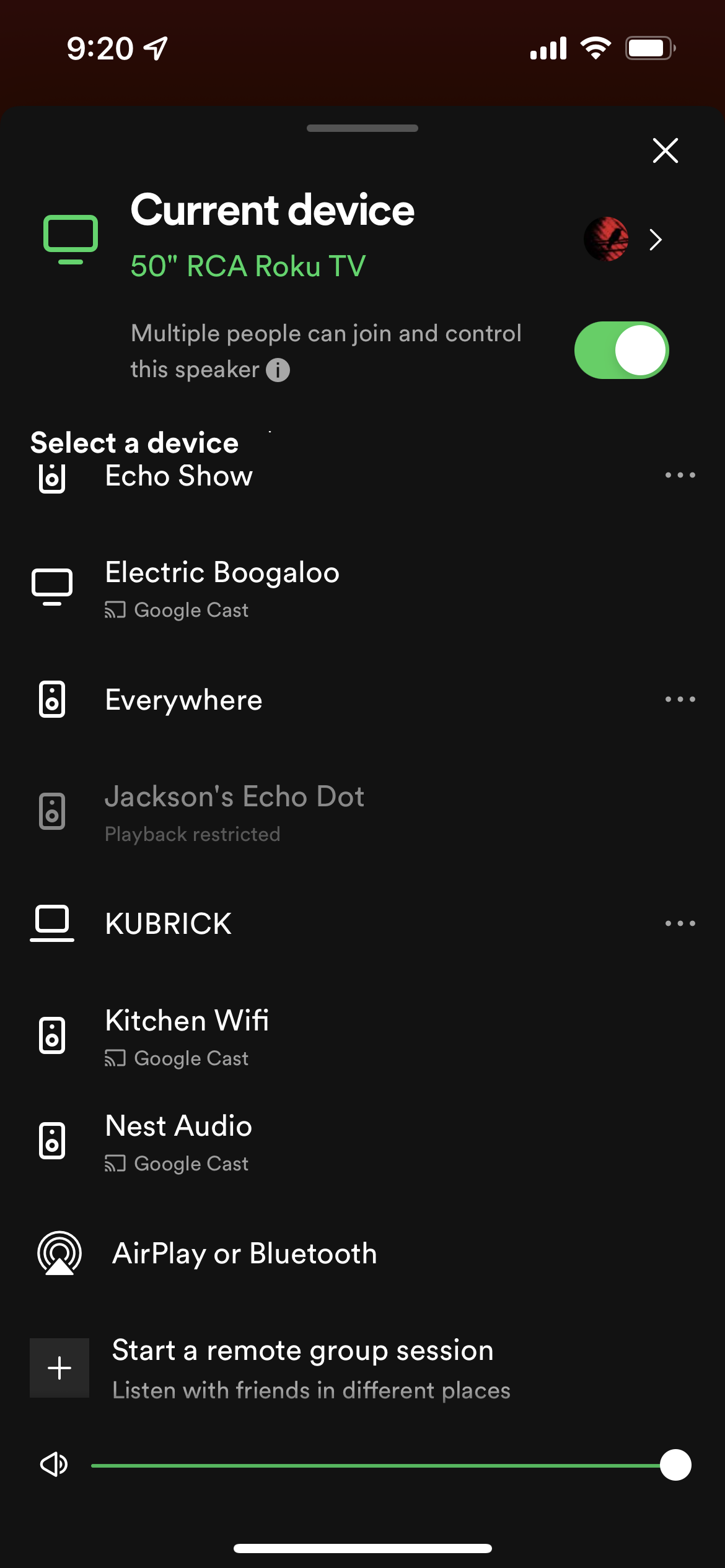 Spotify Connect on iPhone