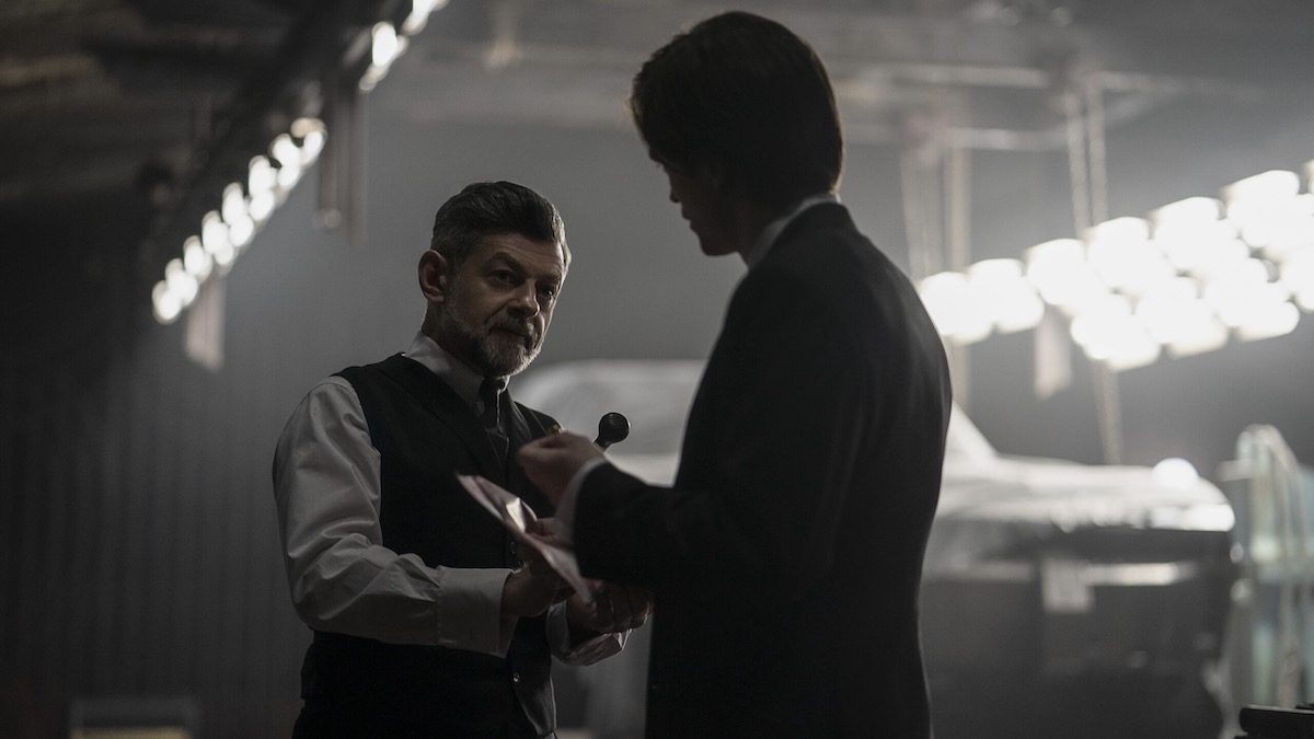 Andy Serkis as Alfred Pennyworth in The Batman - when is the batman streaming on HBO Max