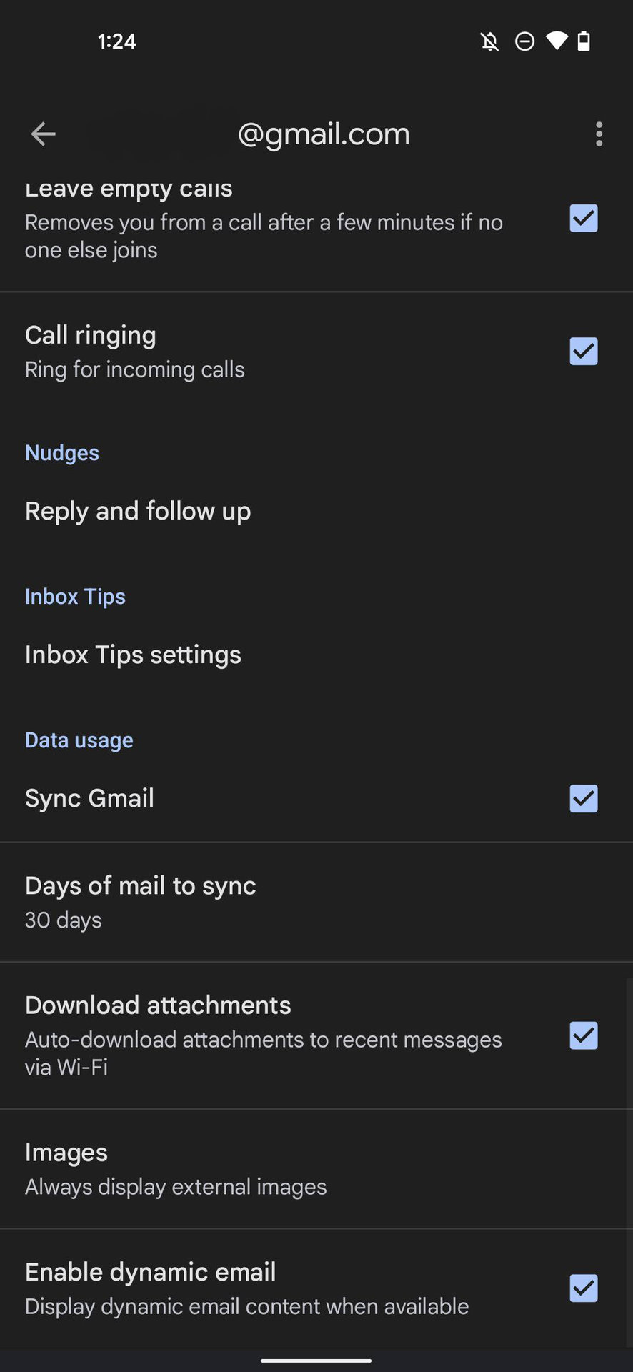 Turn on Sync Gmail 3