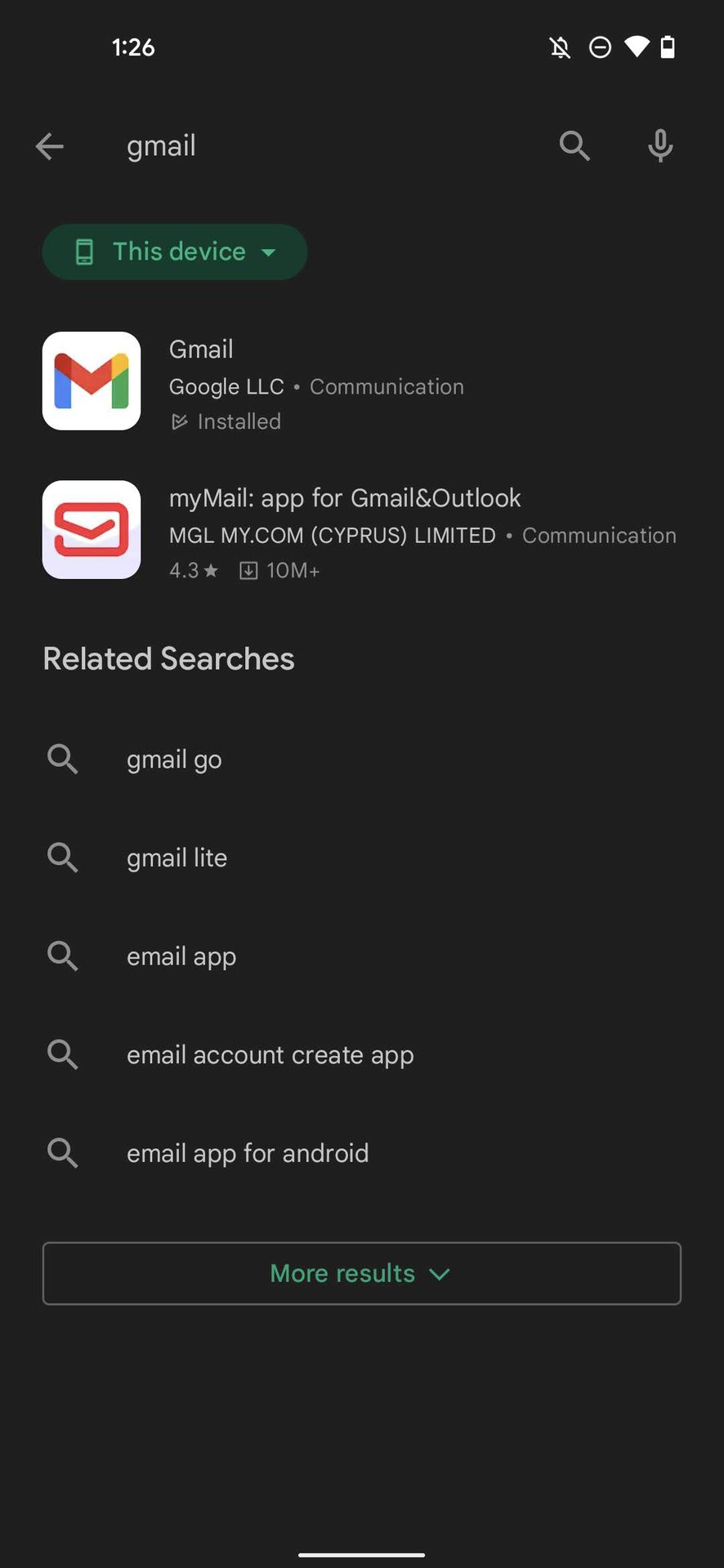 Update Gmail app 2