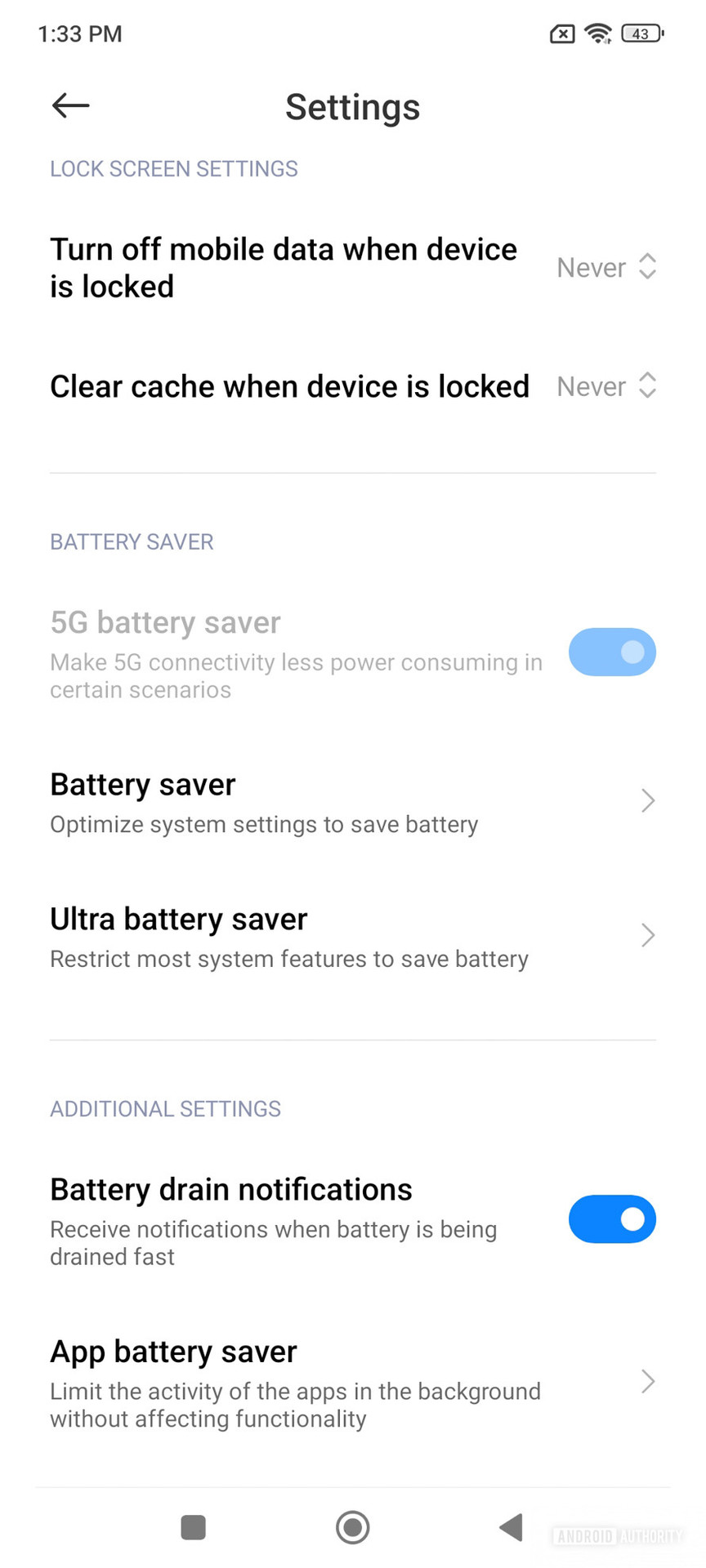Xiaomi 12 Pro Battery deep controls