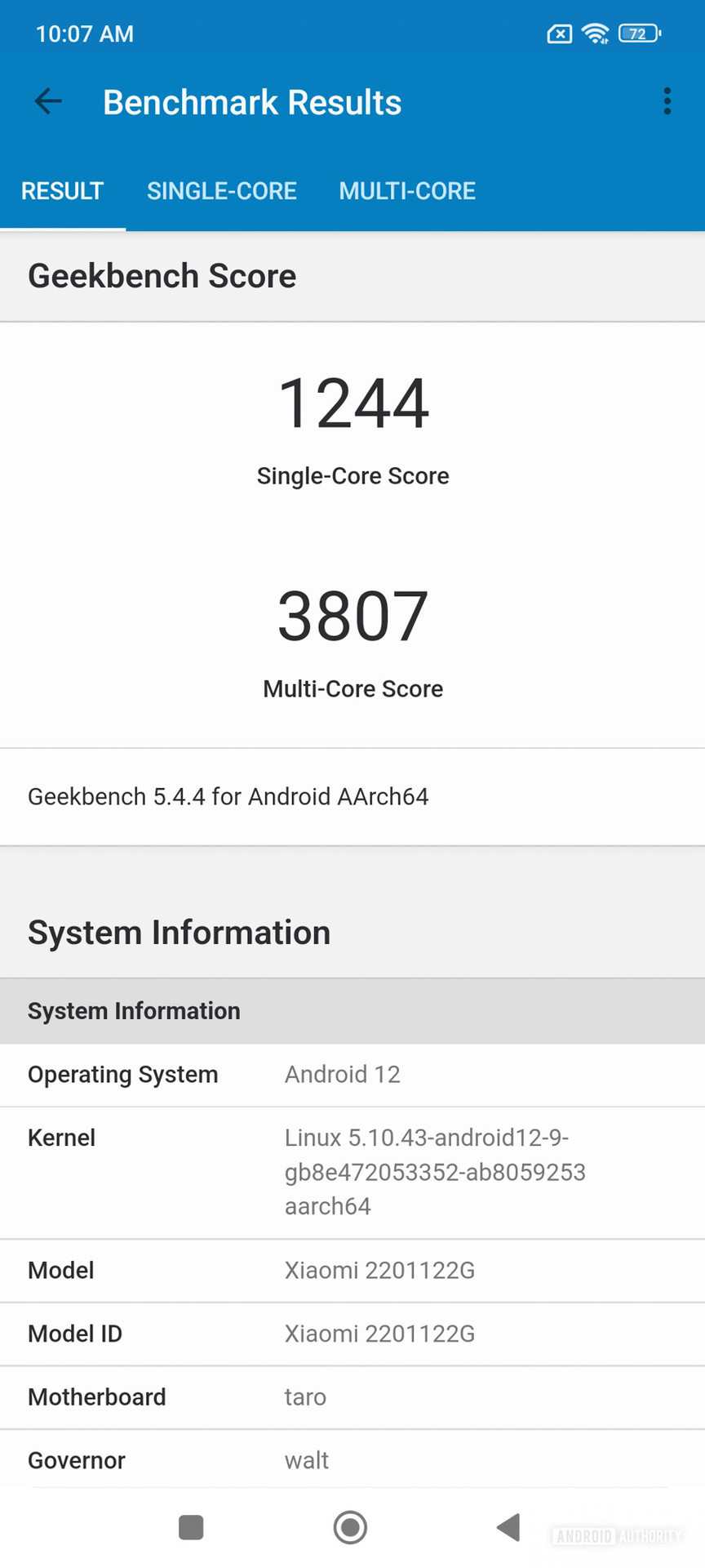 Xiaomi 12 Pro Geekbench 5