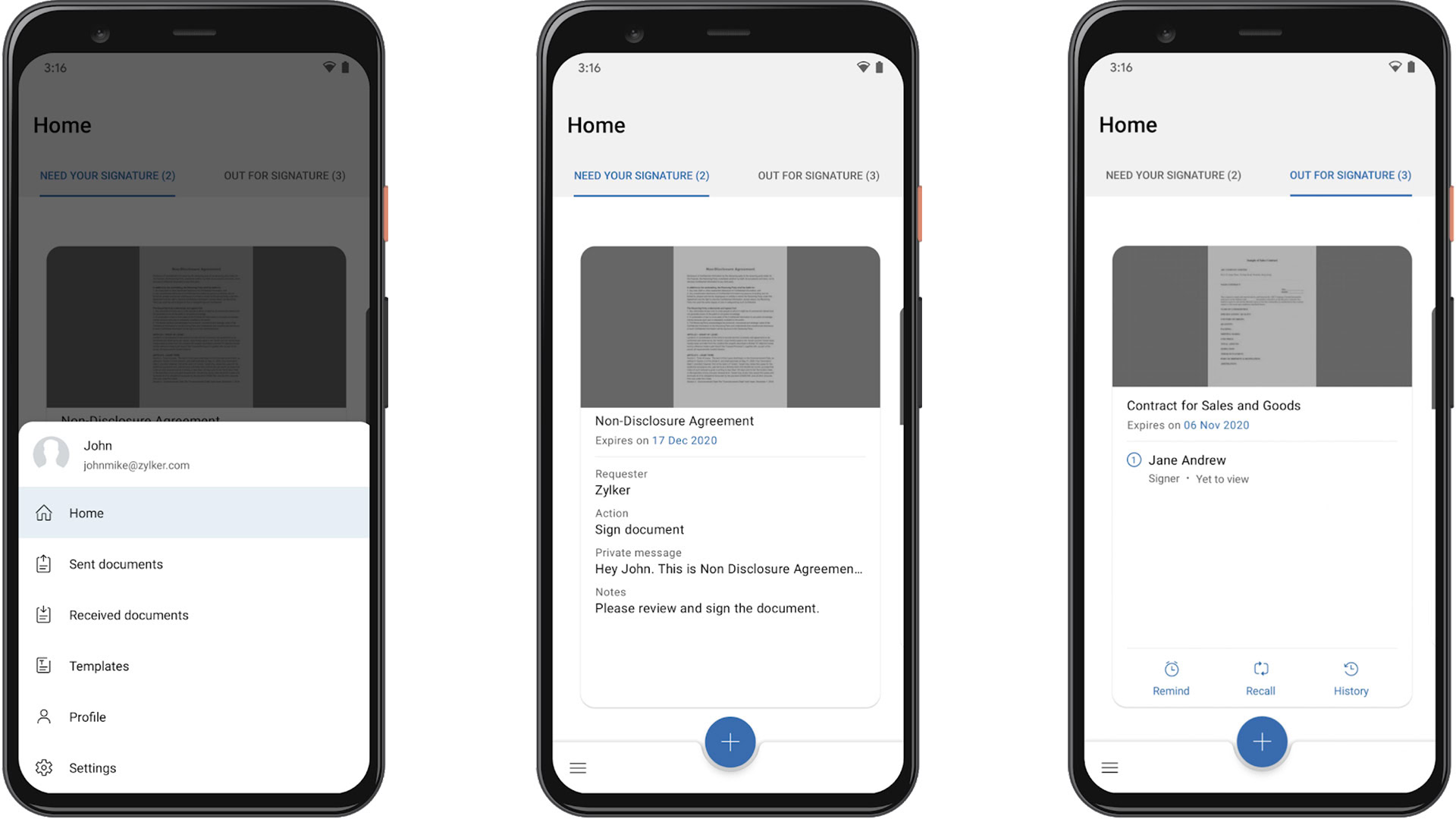 Zoho Sign screenshot 2022 — best digital signature apps