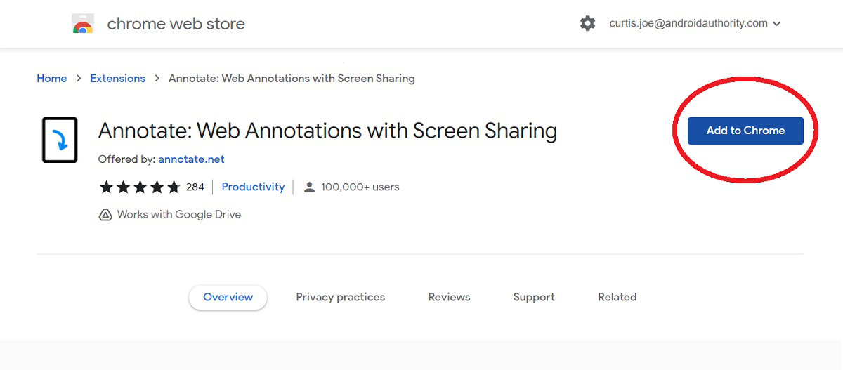 add annotate to chrome