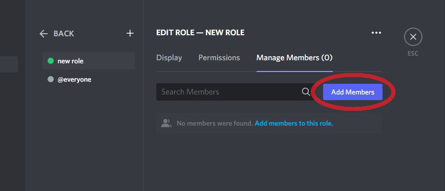 add members button location