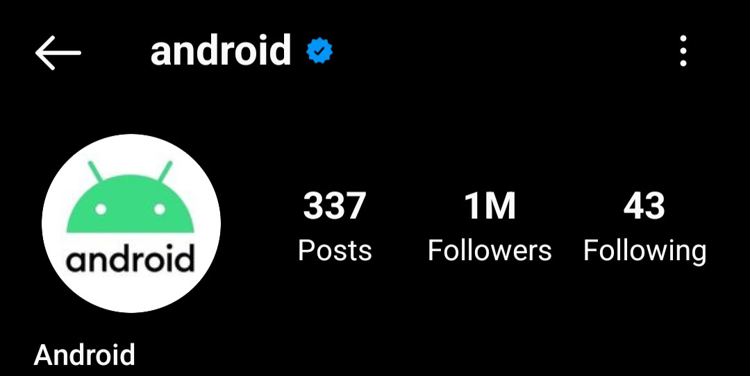 android verified Instagram