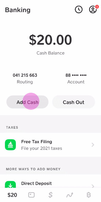cash app add cash from bank account