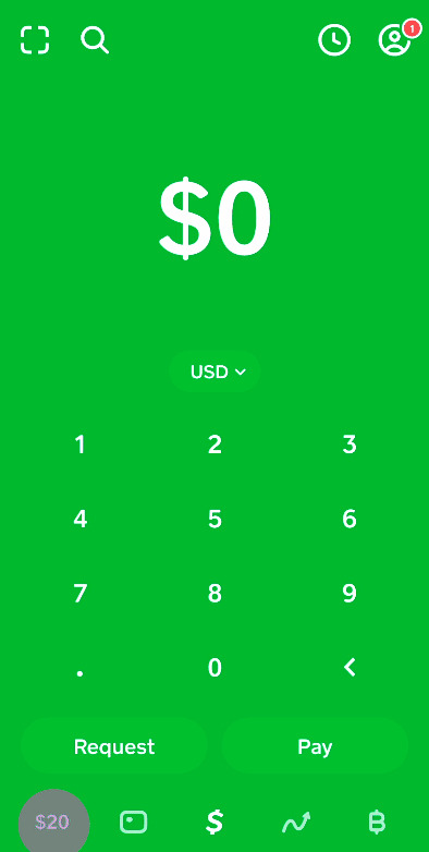 A screenshot of the Cash App home page.