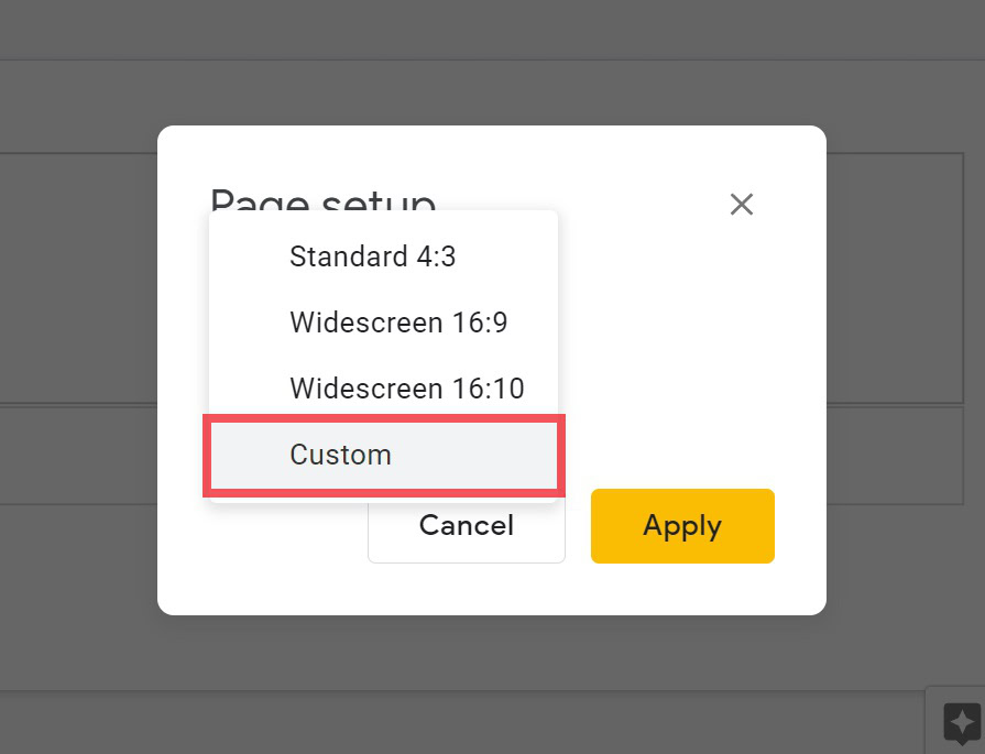 click custom google slides