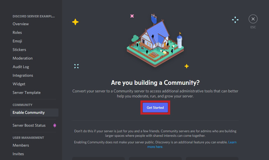 click get started discord communities