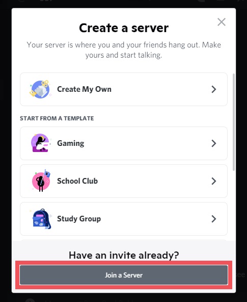 click join a server