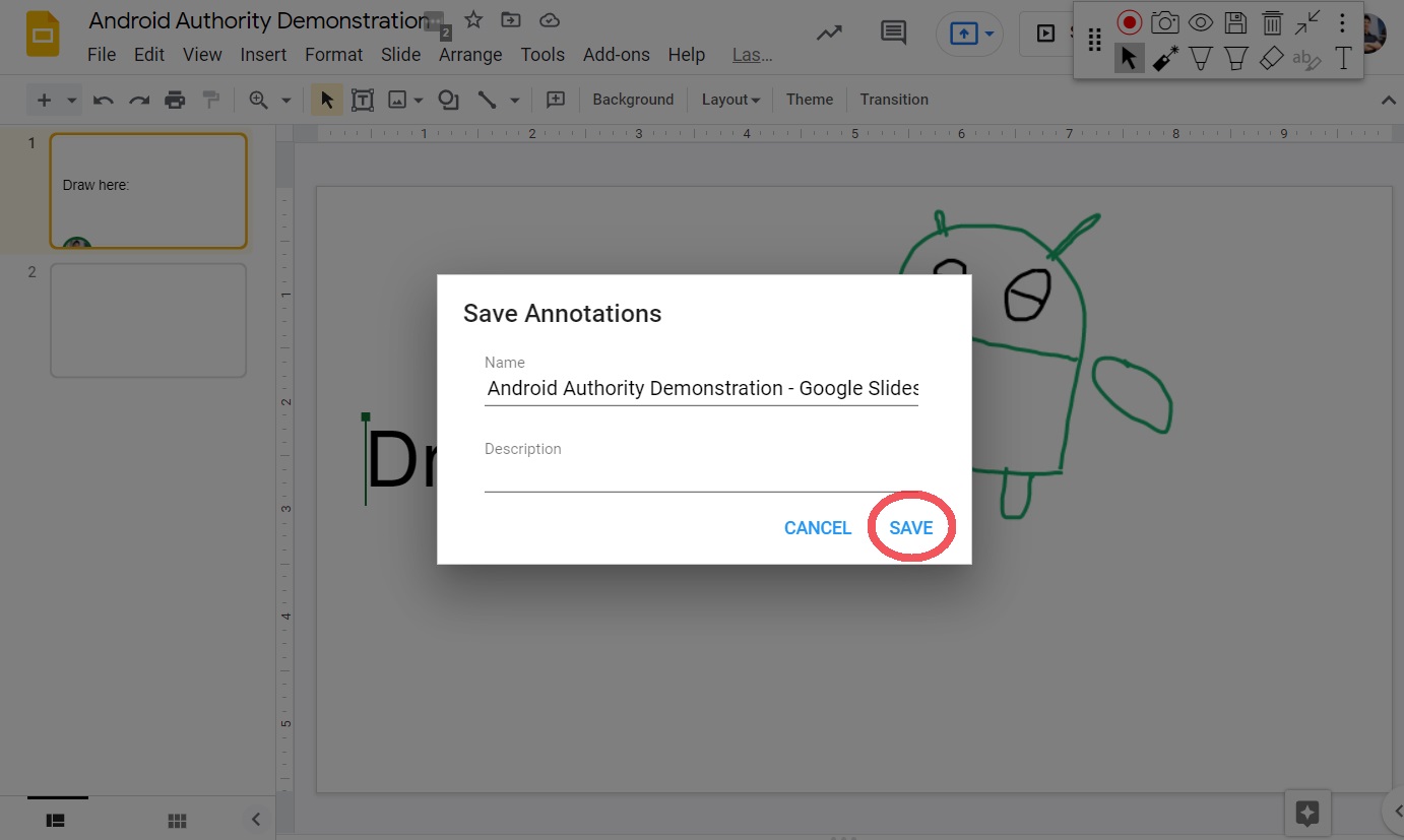 click save to save your annotations