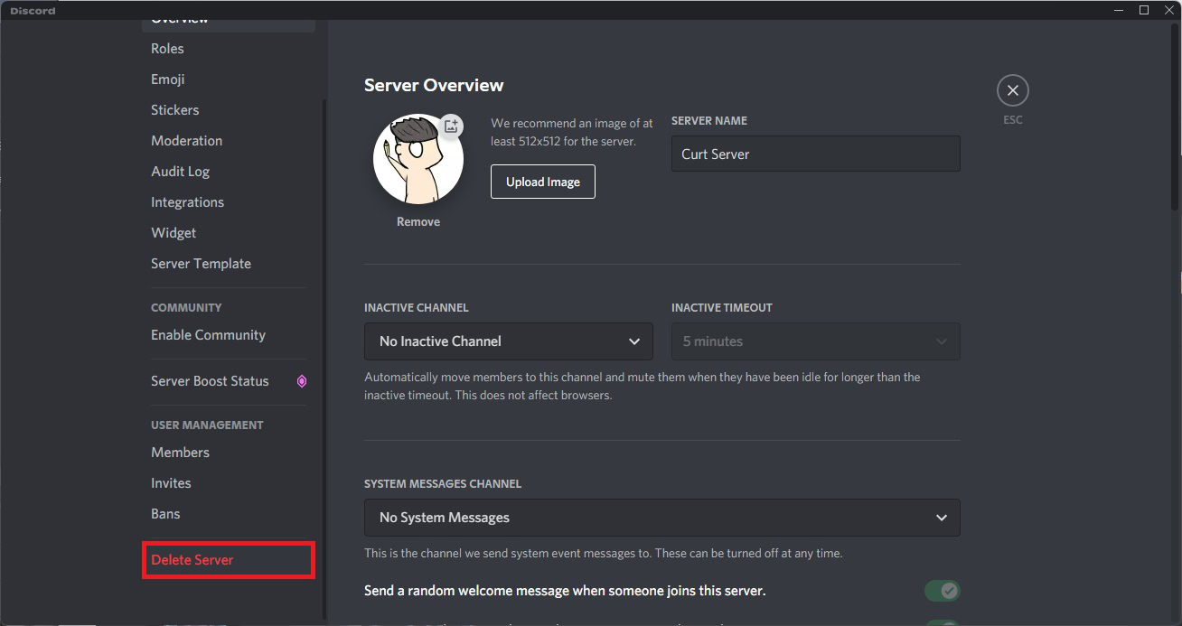 How to Delete a Discord Server