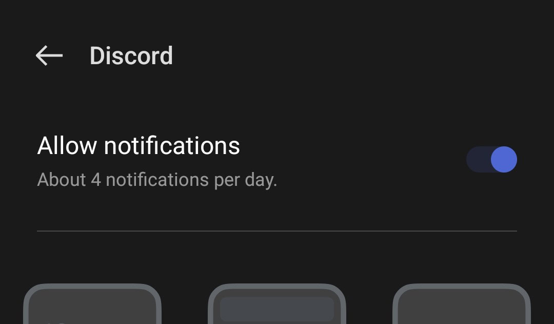 discord allow notifications in phone settings