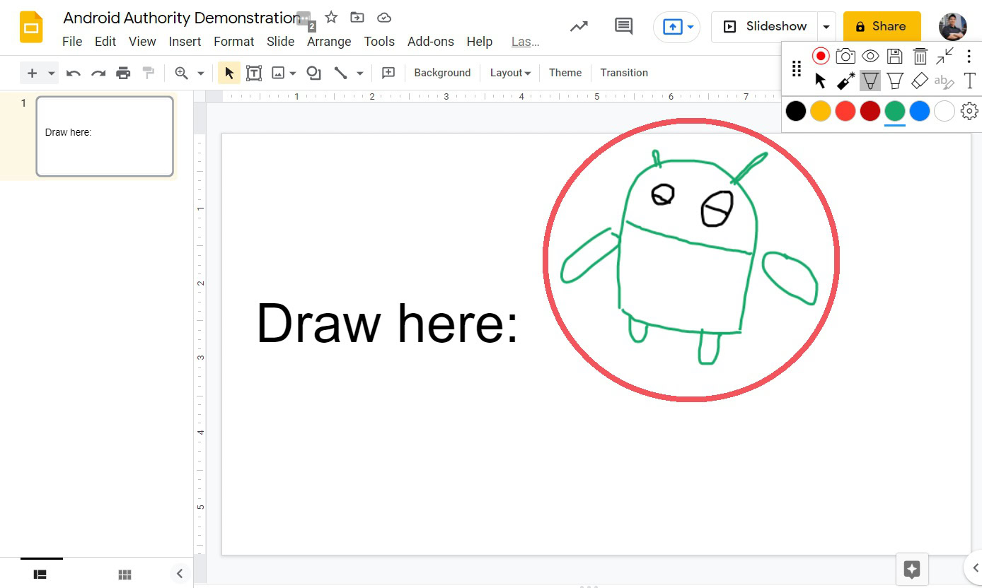draw on your slide with Annotate extension