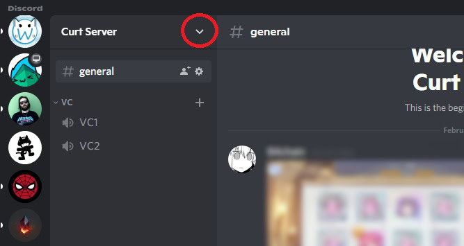 dropdown menu location discord