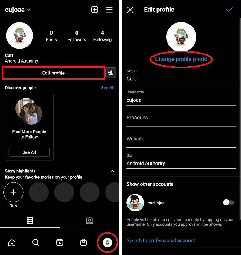 How to change your Instagram profile picture - Android Authority