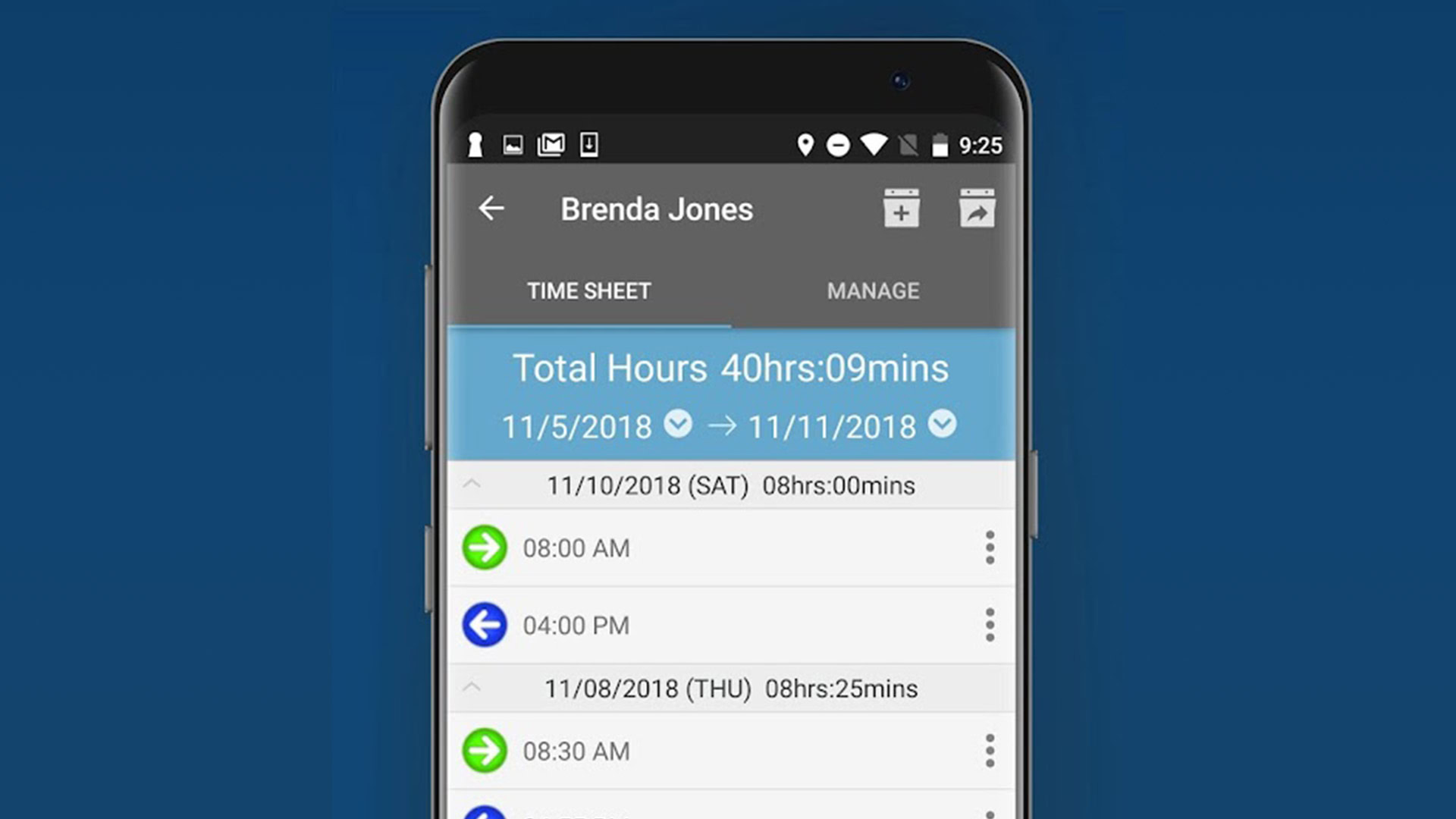 ezClocker best work log apps for Android