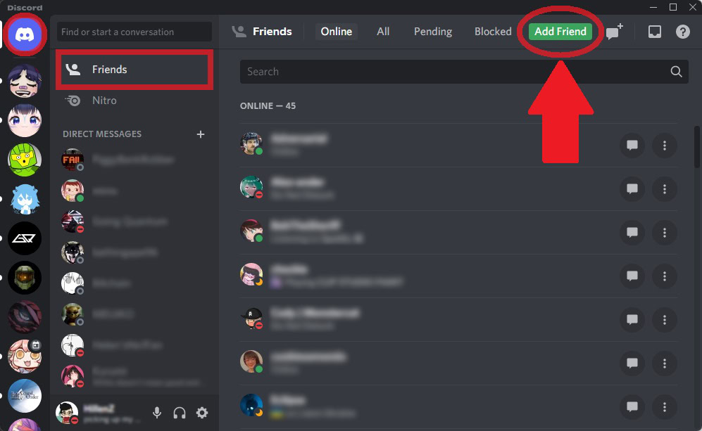 find add friend on discord