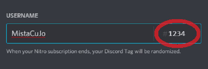 four digit discord tag location