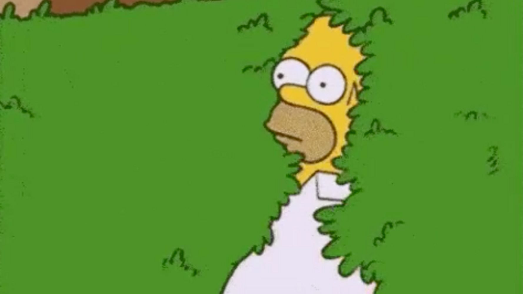 Homer Simpson backs into bushes