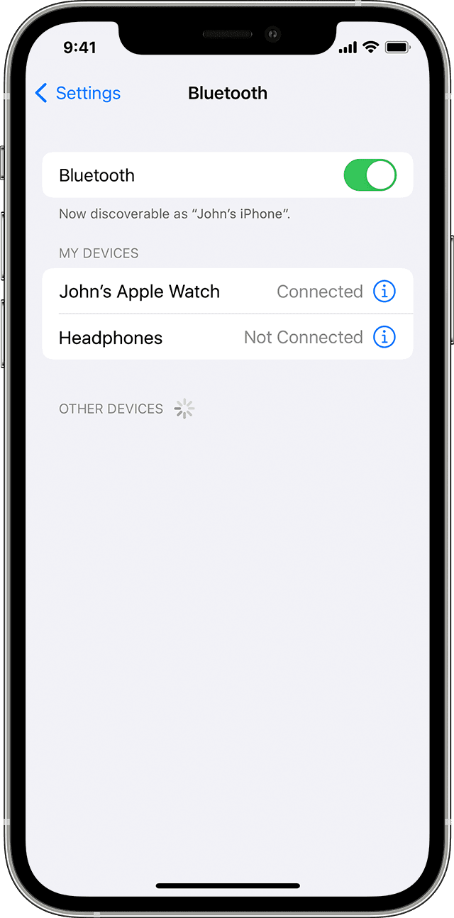 ios15 iphone12 pro settings bluetooth pair third party device
