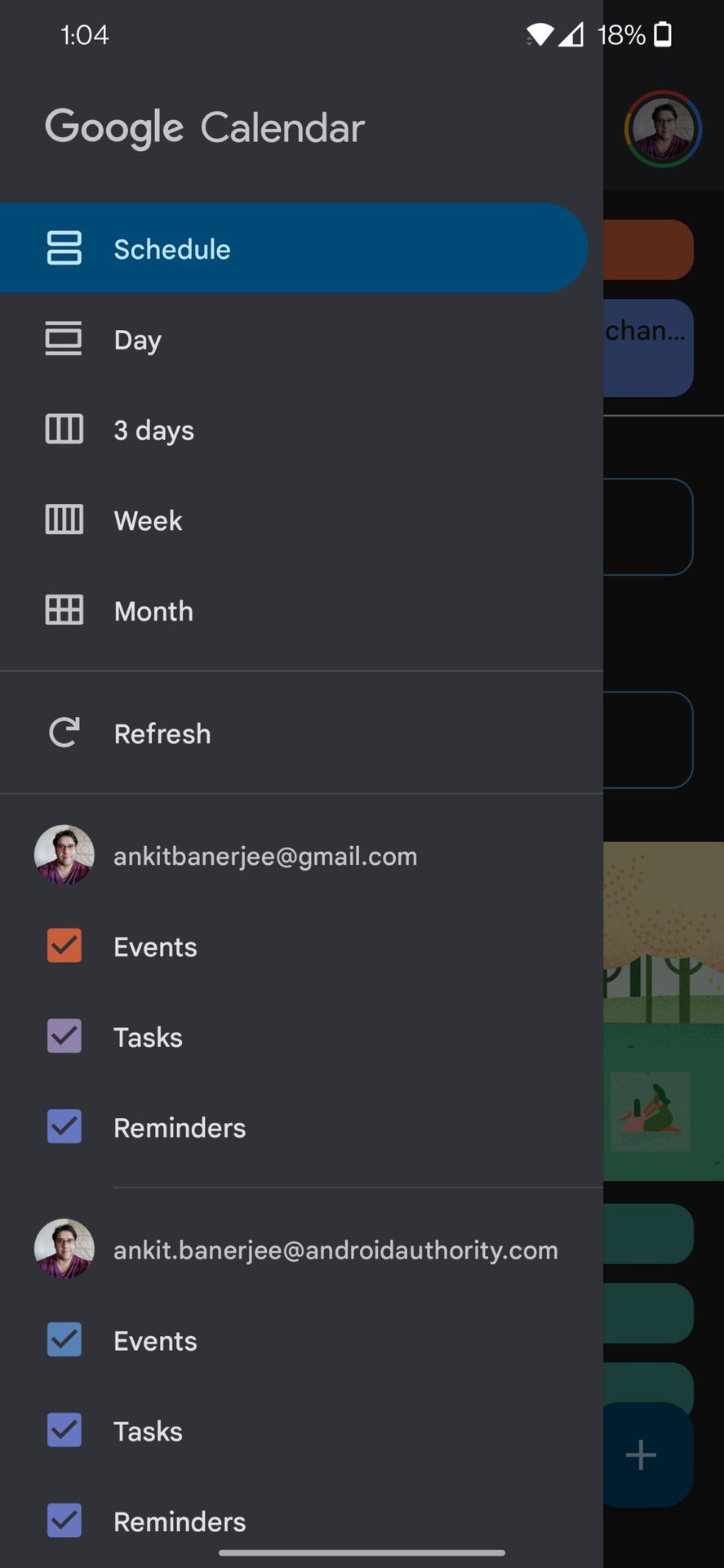 manage cal on mobile