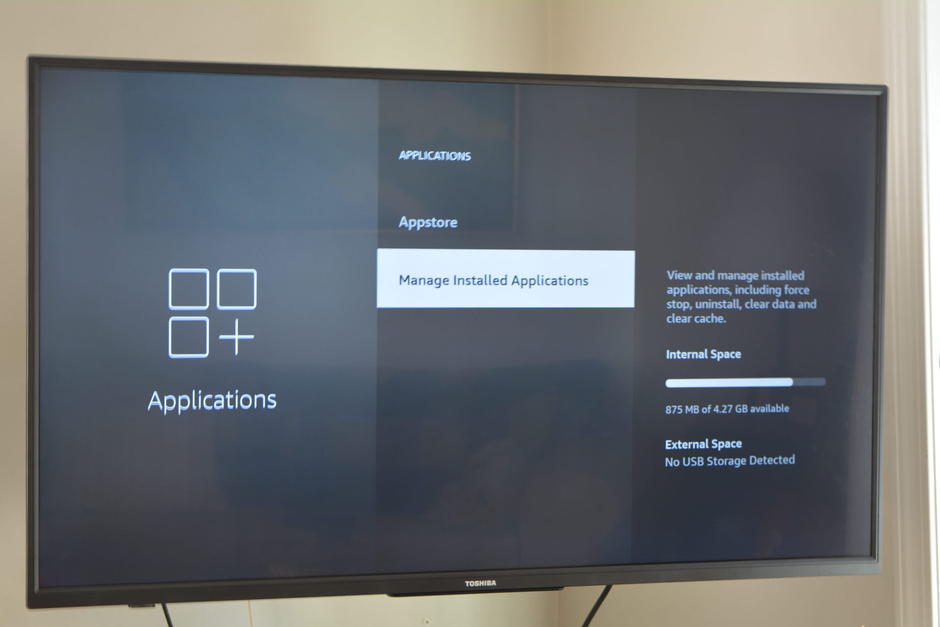 manage installed applications fire tv