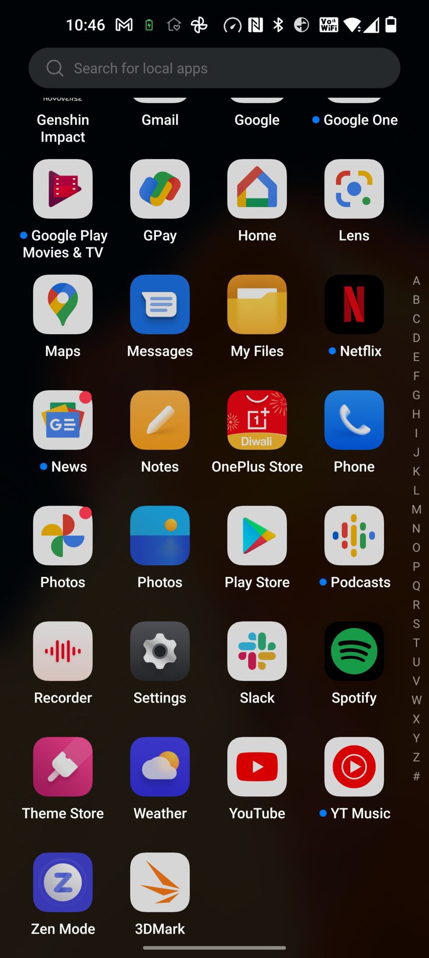 oneplus 10 pro app drawer