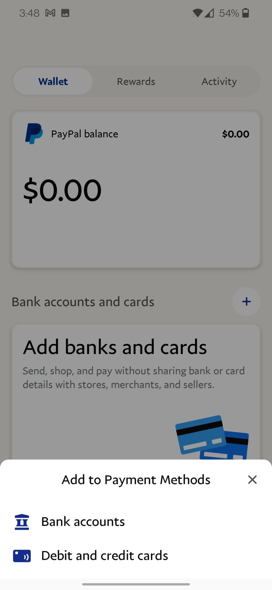 paypal app add account 3