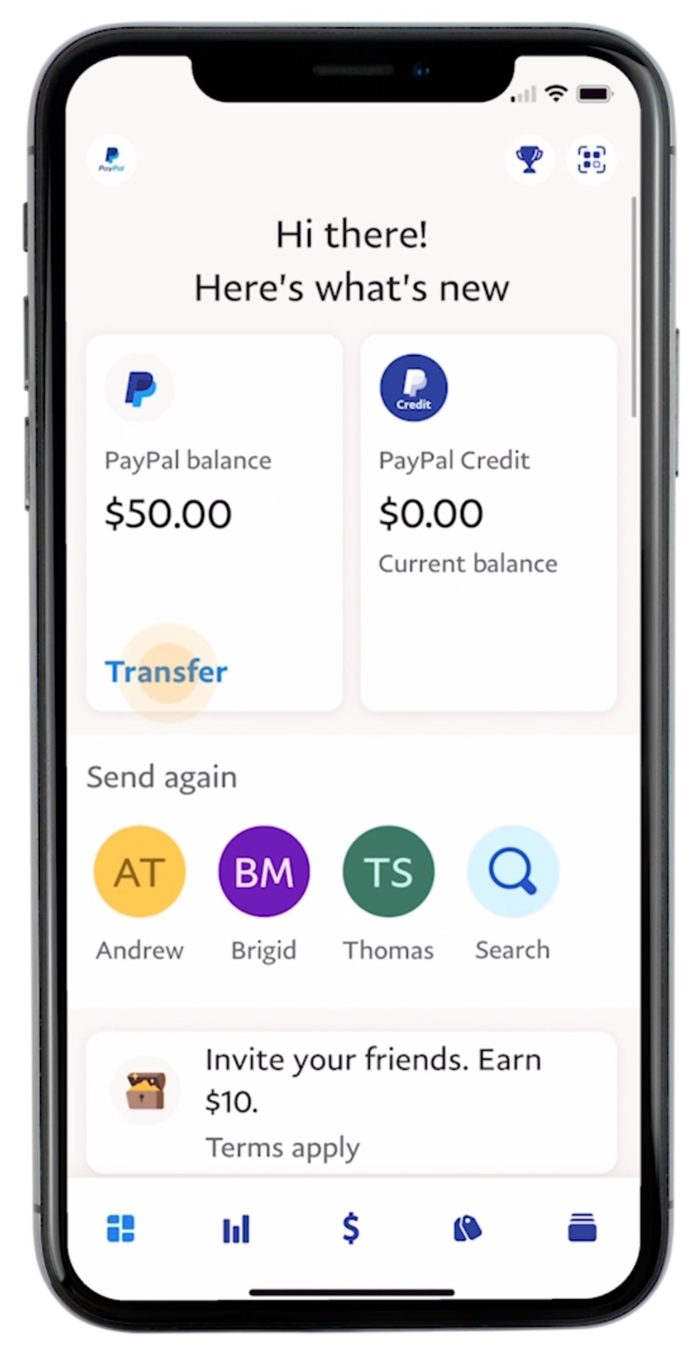 PayPal переводит деньги на банковский счет из приложения 1