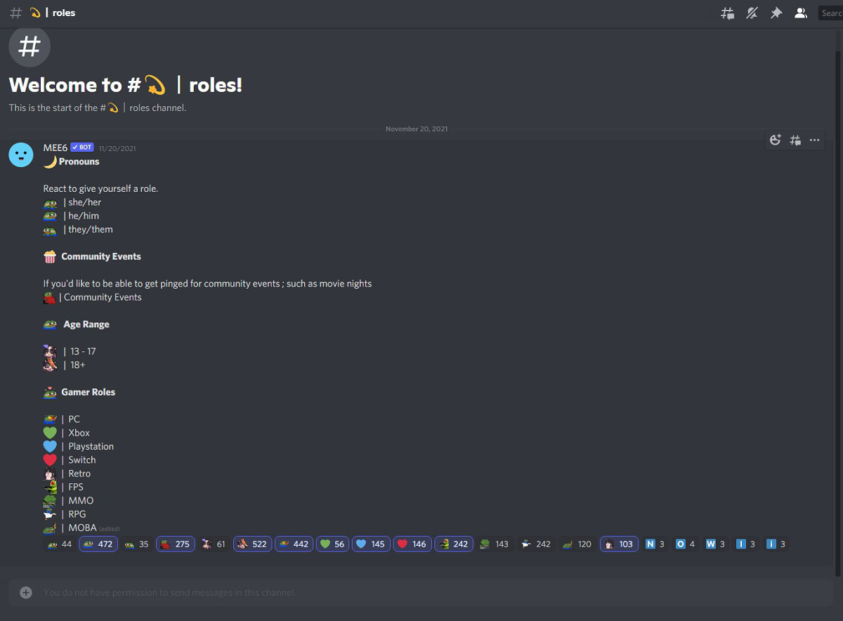 reaction roles discord