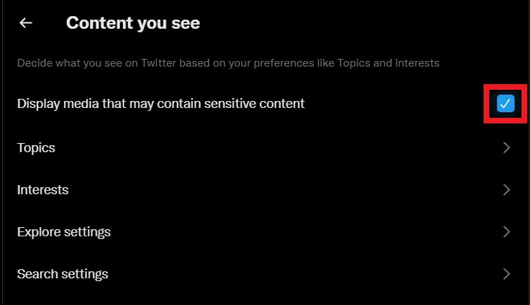 sensitive content twitter