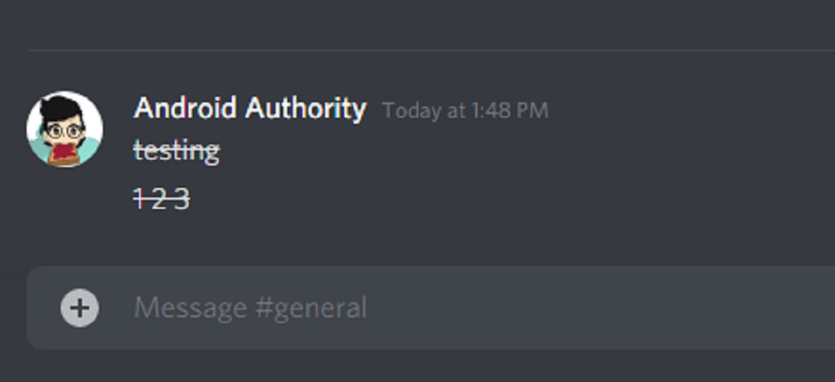 strikethrough test discord