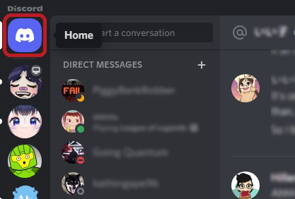 the discord home button