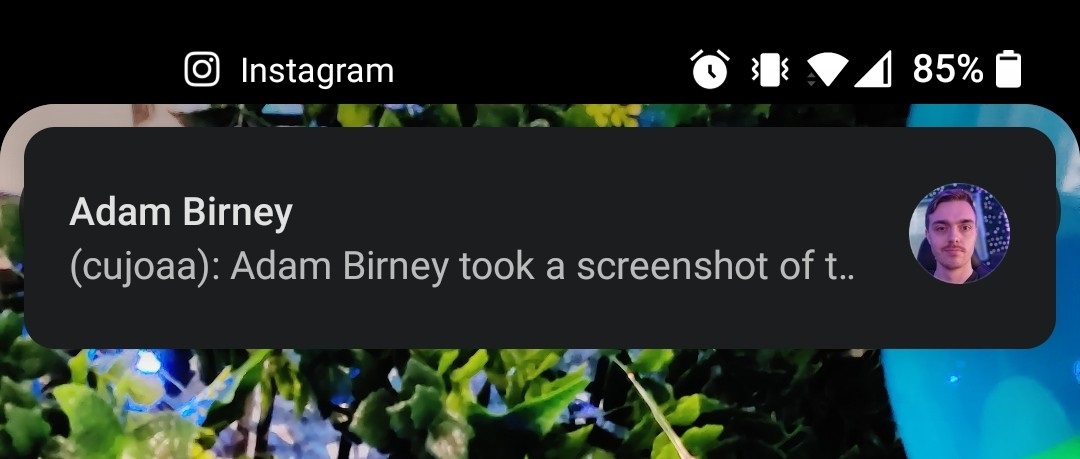 they took a screenshot notification on instagram mobile