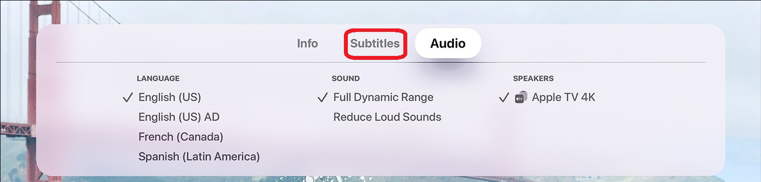 apple tv 4k audio subtitles