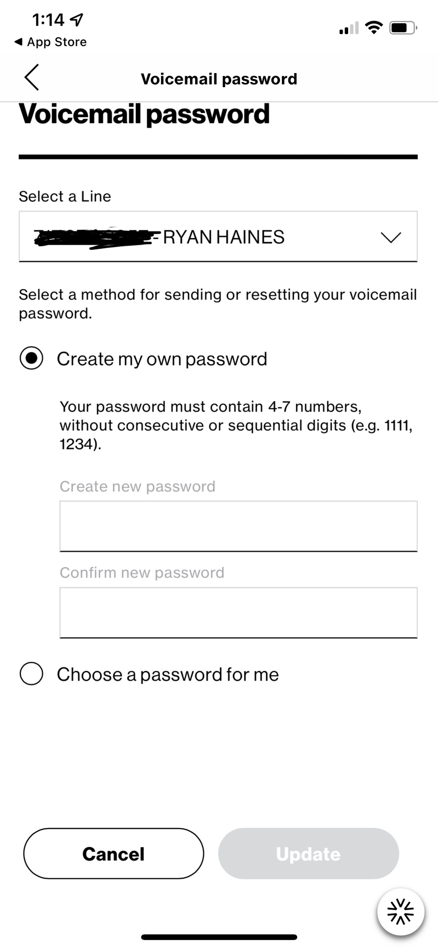 verizon voicemail reset password