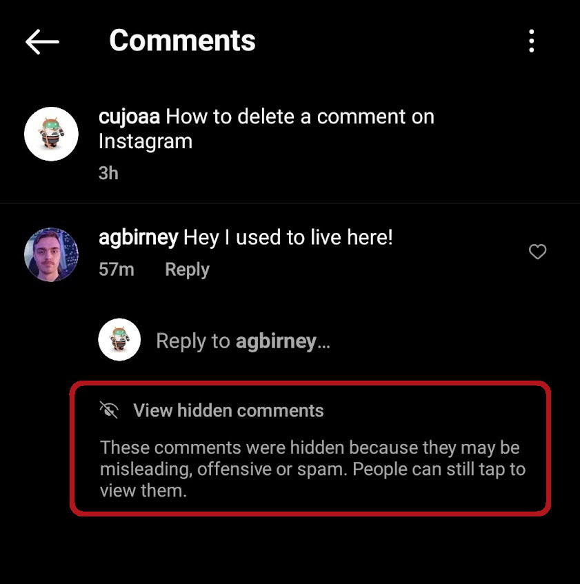 view hidden comments