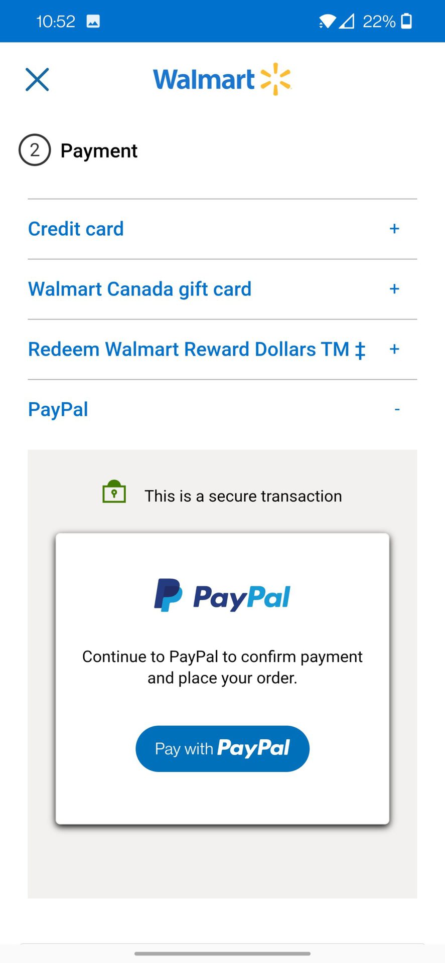 walmart app paypal 2