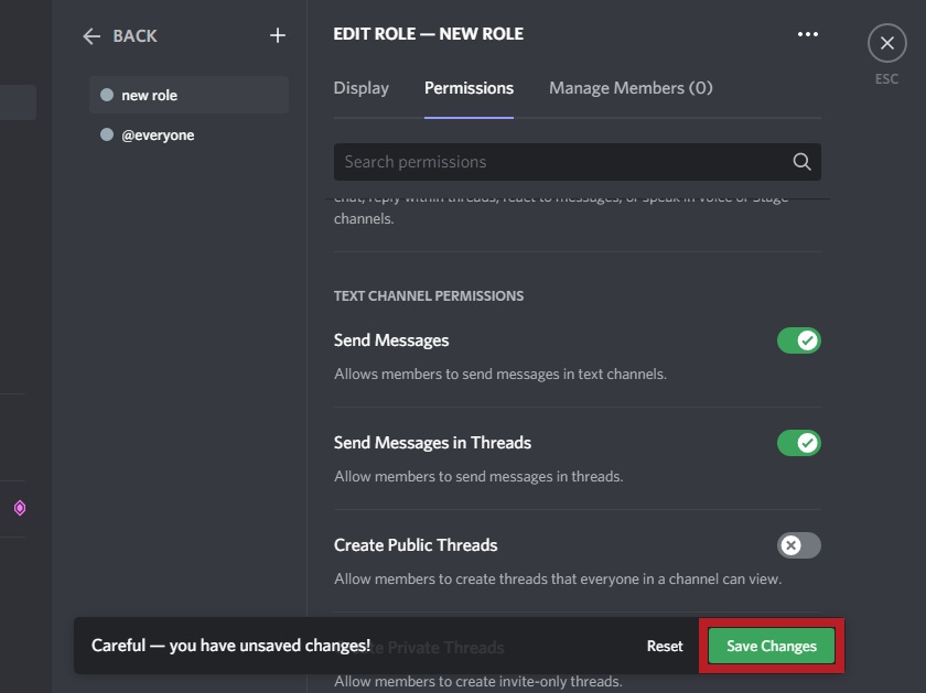 when satisfied click save changes discord roles