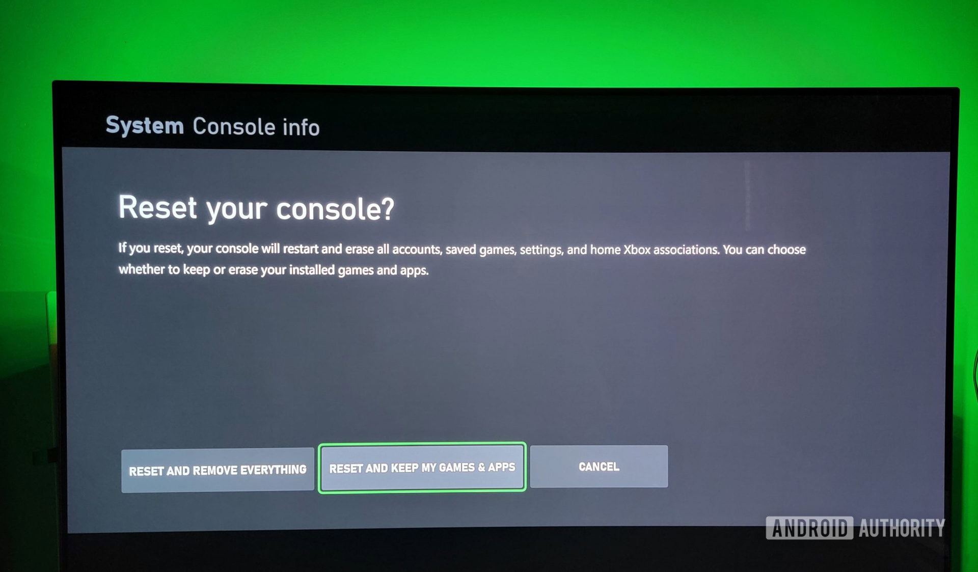 xbox reset console clear cache
