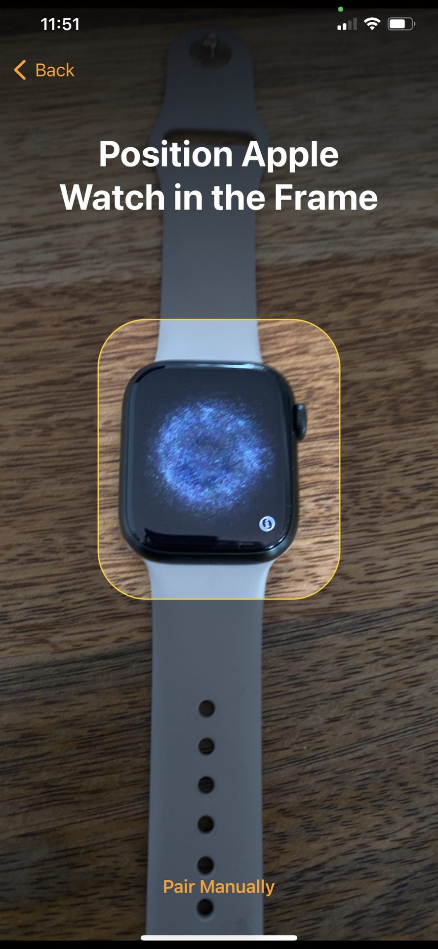 Apple Watch Scan Pairing Pattern
